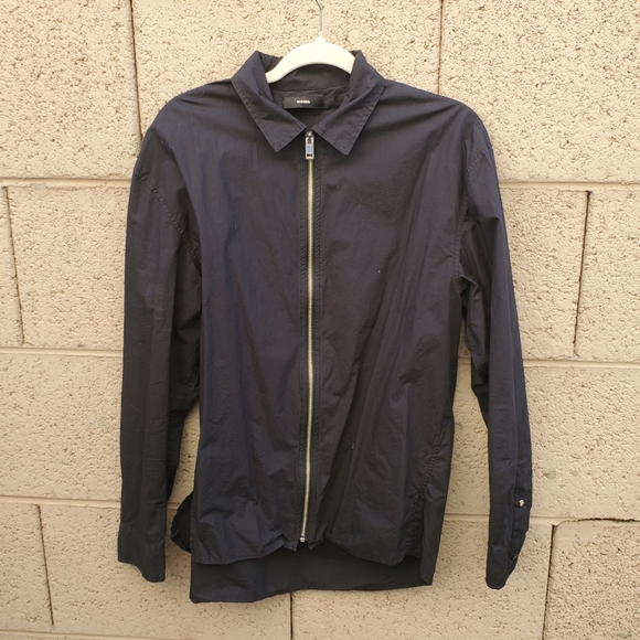 Diesel Black S-Nigel Zip-Front Shirt Jacket. - Picture 5 of 16